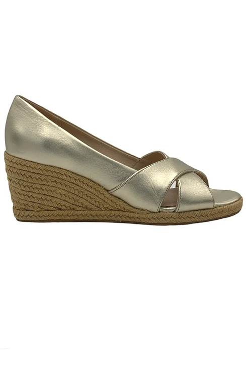 Jack Rogers Shoes - Jack Rogers Criss-Cross Wedge Espadrilles Palmer Platinum - Medium